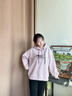 lagogo甜美減齡連帽衛(wèi)衣女拉谷谷2024冬新款多巴胺粉紫色寬松上衣 粉紫色 M 曬單實(shí)拍圖