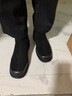 凱利 蕾莉（KELLY REILL）平底短靴圓頭磨砂皮2024新款冬季牛皮絨面及踝靴翻毛皮女春秋單靴 黑色  單里 35 (225mm) 曬單實拍圖