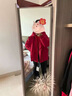 恩若凡本命年羽絨服女紅色短款上衣女款寬松加絨加厚外套女學(xué)生過(guò)年穿的 紅色 M_120-140斤 曬單實(shí)拍圖