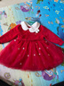 戴維貝拉女童長(cháng)袖連衣裙秋冬禮服裙子兒童國風(fēng)公主裙新年服 曬單實(shí)拍圖