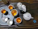 洛湘 高端鎏銀茶具套裝養(yǎng)生茶器龍鳳百福茶杯茶壺整套瓷器禮盒裝送禮 鎏銀百福納祥扁西施茶壺套裝 1件 曬單實拍圖