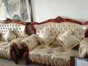 索菲娜 沙發(fā)墊坐墊防滑皮沙發(fā)專(zhuān)用墊子歐式沙發(fā)套保護罩 MS歐麗莎裙邊款-米色(高精密)# 須邊抱枕含芯45*45cm 一個(gè) 曬單實(shí)拍圖