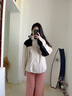 西域駱駝（VANCAMEL）沖鋒衣女男可拆卸加絨短外套學(xué)院風(fēng)連帽上衣三合一滑雪登山服學(xué)生 23658象牙白-女 S 曬單實(shí)拍圖
