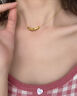 中國黃金（CHINA GOLD）足金小方糖項鏈女款簡(jiǎn)約黃金吊墜首飾生日婦女節禮物送老婆女友 大版-小方糖項鏈【配S925銀鏈】約0.7g 曬單實(shí)拍圖