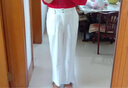 恒源祥亞麻棉麻女褲九分褲2025新款闊腿褲女士苧麻白色休閑褲子寬松 白色 XL 曬單實(shí)拍圖