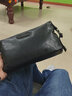 ANDSEEYOU黑色植鞣單肩包休閑牛皮胸包頭層牛皮潮牌簡(jiǎn)約復古運動(dòng)真皮斜挎包 黑色 曬單實(shí)拍圖