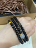 鳳御皇金曜石108顆佛珠手串念珠女黑曜石本命年手鏈 黑曜石本命佛心咒(羊 猴) 曬單實(shí)拍圖