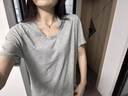 棉致正肩涼感純棉短袖T恤女夏季新款2024年寬松休閑半袖薄款體恤上衣 灰色【0708高品質(zhì)20.5】 L 100-110斤 曬單實(shí)拍圖