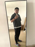 執笙記大碼條紋短袖t恤男士休閑套裝夏季寬松大碼胖子潮衣服男裝兩件裝 黑色條紋冰絲T恤+黑色彈力冰絲褲 XL【150-170斤】偏大 曬單實(shí)拍圖