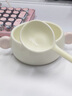 onlycook彩色雙耳陶瓷碗可愛(ài)兒童碗小孩專(zhuān)用吃飯小碗寶寶餐具飯碗 奶白碗+勺 曬單實(shí)拍圖
