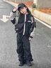 萱莉莉女童套裝春秋季兒童運動套裝休閑女童外套12歲女孩衣服女大童秋裝 XLL&黑色女童秋季套裝 160碼  建議身高150-160厘米 曬單實拍圖
