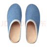 碩牌秋冬季棉麻拖鞋4952男士居家室內透氣保暖不捂腳防滑家居簡(jiǎn)約 藍色 42 曬單實(shí)拍圖