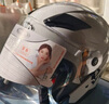 野馬（YEMA）電動車頭盔四分之三半盔夏季防曬電瓶車踏板摩托車騎行安全帽男女通用輕便新國標(biāo)3C認(rèn)證四季 冷淡灰速條 選配透明鏡 曬單實(shí)拍圖