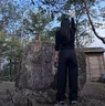 AEMAPE女裝2025夏季新款重工燙鉆鏤空獨特別致牛仔褲胖mm高腰顯瘦直筒褲 藍(lán)色 XL -115-125斤 曬單實拍圖