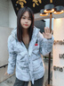 安踏冰甲羽絨丨短款防潑水羽絨服女士冬季棉服夾克162447904 雪花白/滿地印-1 L 曬單實(shí)拍圖