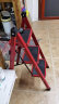 L&S 梯子家用人字梯子折叠梯凳多功能登高梯爬梯 加厚红色三步梯 实拍图