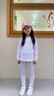 羞莎兒童打底衫加絨加厚保暖內衣套裝女童秋冬舞蹈服緊身打底T恤上衣 套裝-白色 130 推薦身高120-130cm 曬單實(shí)拍圖
