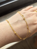 菜百首飾 黃金手鏈 5G簡(jiǎn)約潮流雙鏈圓珠手鏈計價(jià)約2.40克約16厘米 曬單實(shí)拍圖