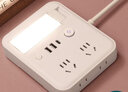 立凌宸多功能家用USB插排帶無線充電三角插頭轉換器插座家用宿舍小夜燈 762 四插位+3USB+燈1.8米 曬單實拍圖