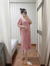金安雅孕婦裝連衣裙2025夏款時(shí)尚氣質(zhì)寬松中長(cháng)款外出韓版遮肚裙子孕婦裝 藕粉色(柔軟莫代爾面料) M 曬單實(shí)拍圖