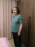 富夕中老年人夏裝女裝兩件套裝洋氣媽媽裝60-70歲大碼老人衣服中袖T恤 1808綠色+品質(zhì)九分褲 4XL 建議130斤-145斤 曬單實拍圖