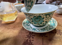 洛湘 景德鎮(zhèn)琺瑯彩三才蓋碗手工掐絲翡翠綠泡茶碗收藏送禮高檔茶器 翡翠綠三才蓋碗 曬單實拍圖