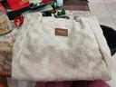 樂(lè )卡利單肩托特包包女簡(jiǎn)約大容量包女新款格子毛絨手提包 簡(jiǎn)約托特包（白色） 曬單實(shí)拍圖