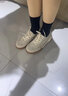 拉夏貝爾女鞋德訓鞋女當季秋季新款厚底復古帆布鞋百搭平底休閑松緊帶板鞋 米灰 36 曬單實(shí)拍圖