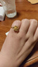寶慶銀樓黃金戒指999足金花朵金戒指女送女友媽媽節日求婚戒指生日禮物 16圈口-約1.1g 曬單實(shí)拍圖