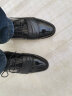 红蜻蜓男鞋新款男士商务正装皮鞋耐磨通勤低帮皮鞋漆皮德比鞋WBA8140 黑色 40 实拍图