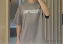 Foss Phil短袖t恤男女士夏季麂皮絨美式潮流簡(jiǎn)約印花打底衫男裝DT13深灰XL 曬單實(shí)拍圖