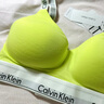 Calvin Klein內衣【摩登引力帶】女士舒適ck無(wú)鋼圈軟支撐海邊提花肩帶美背文胸 SLM-檸檬黃 S 推薦70A-75A 曬單實(shí)拍圖