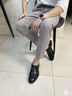 老爺車（WECKER）春夏商務(wù)皮鞋男一腳蹬涼皮鞋真皮男鞋透氣青中年男士皮鞋德比鞋男 LYC3500黑色[單里款] 42 曬單實(shí)拍圖