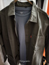 皮爾卡丹（pierre cardin）高端工裝襯衫男士外套春夏季薄款寬松休閑真口袋潮長(cháng)袖純棉襯衣男 6007-灰綠(長(cháng)袖) 2XL 180【建議155-170斤】 曬單實(shí)拍圖