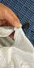 春秋防靜電分體服無(wú)塵防塵防護靜電服食品長(cháng)袖夾克上衣白色藍色工作服 白色條紋(上衣+小工帽） M 曬單實(shí)拍圖