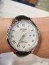 米亞達復古男士手表機械風(fēng)格全自動(dòng)防水夜光學(xué)生瑞士工藝品牌男表石英表 鋼殼白面黑皮帶 40mm 曬單實(shí)拍圖