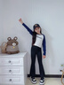 小豬彼特女童喇叭褲兒童鯊魚褲2025新款秋裝大童黑色褲子春秋季微喇瑜伽褲 9669黑色 120cm 曬單實(shí)拍圖