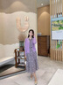 顏域優(yōu)雅通勤套裝女裝2024新款秋季連衣裙針織衫兩件套一整套穿搭 紫色 L/40 曬單實(shí)拍圖