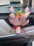伊姿秀（yizixiu）車載創(chuàng)意出風口手工干花束香水女擺件車內(nèi)汽車空調(diào)香薰夾裝飾 黑紙玫瑰繡球 曬單實拍圖