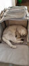 COCS猫包拉杆式宠物拉杆箱可折叠车载猫咪笼子外出便携大容量手提斜跨 米白双仓/包可拆卸两只30斤内 实拍图