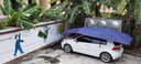 AirCYC全自動(dòng)汽車(chē)遮陽(yáng)棚罩車(chē)頂遮陽(yáng)棚折疊移動(dòng)遮陽(yáng)傘車(chē)篷防曬遙控停戶(hù)外 4.6米半自動(dòng)遮陽(yáng)傘 藏青色 曬單實(shí)拍圖