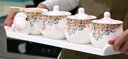 樸馥傲景德鎮手工鎏金調味罐三四件套裝創(chuàng  )意廚房家用佐料調料盒陶瓷鹽罐 玫瑰花4件套裝 曬單實(shí)拍圖