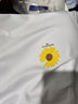 登森奧奧短袖t恤女顯瘦上衣夏季女裝新款休閑韓版V領(lǐng)印花棉體恤T恤女 白色小菊花 2XL 建議120-135斤 曬單實(shí)拍圖