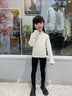 IVY HOUSE常春藤兒童裝女童2023冬季新款提花半高領(lǐng)保暖休閑百搭毛衣打底衫 米白 120cm 曬單實拍圖