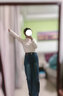 皮爾卡丹牛仔褲女高端2025春秋新款窄版闊腿褲直筒寬松褲子高腰復古顯瘦 藍灰色 XL (建議115斤-130斤) 曬單實(shí)拍圖