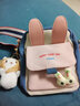鷗咖諾 包包女包2023新款網(wǎng)紅可愛(ài)小清新卡通斜挎包ins百搭少女萌手機包 粉色 帶玩偶掛飾 曬單實(shí)拍圖