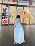 G.DUCKKIDS小黃鴨吊帶親子連衣裙三亞海邊度假長(cháng)裙夏季母女裝沙灘裙仙女裙 藍色吊帶裙 媽媽M110-125斤 曬單實(shí)拍圖