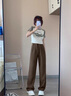 FitonTon休閑西褲女秋冬款2025時(shí)尚百搭直筒褲高腰垂感顯瘦闊腿褲 曬單實(shí)拍圖