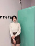 AEMAPE半高領(lǐng)蕾絲打底衫女秋款2025年秋季新款內(nèi)搭上衣秋裝襯衫洋氣小衫 杏色 L (105-115斤拍) 曬單實拍圖