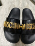 MOSCHINOMoschino/莫斯奇諾  男士字母Logo修飾一字拖鞋 金色 42 曬單實(shí)拍圖